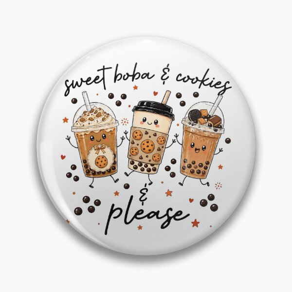Item preview, Cozy Boba Coffee Cookies Fall Cute Sweet Treat Doodle designed and sold by JessArty ⭐⭐⭐⭐⭐.