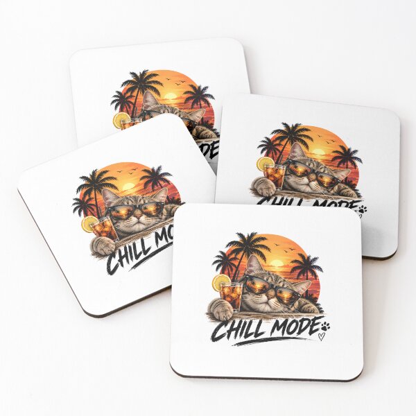 Item preview, Chill Mode Tropical Cat Sunset designed and sold by DAX & Co..