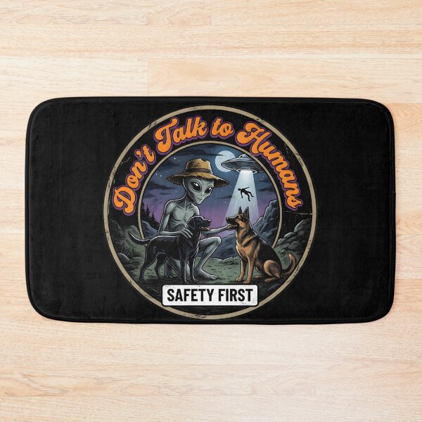 Item preview, Don't Talk to Humans Labrador German Shepherd Alien Comic designed and sold by AeroCodeDesigns.