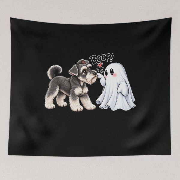 Item preview, Miniature Schnauzer Ghost Boop Dog Halloween designed and sold by 76Valeria.
