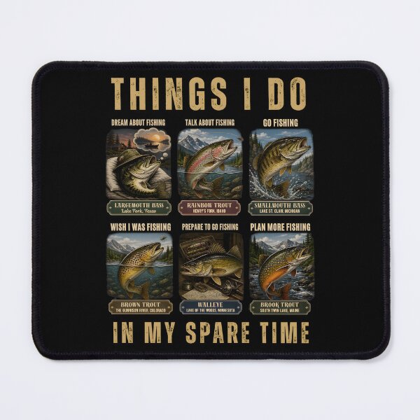 Item preview, Things I Do In My Spare Time Fishing Funny Angler Vintage Gifts designed and sold by LeSoniPapaPrint.