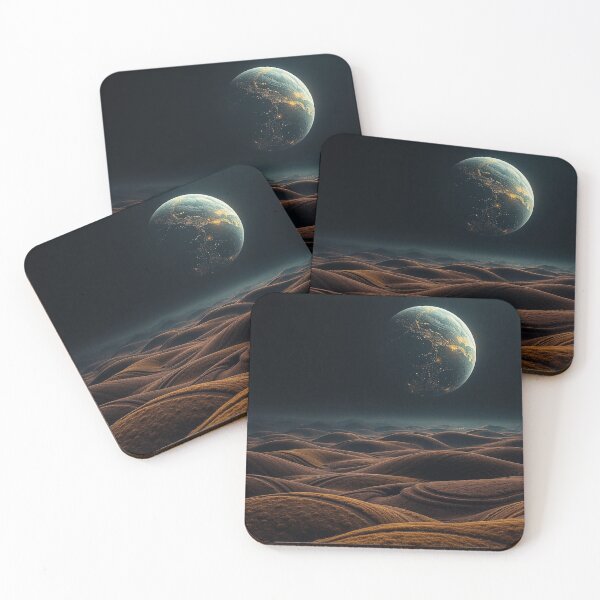 Item preview, Surreal Desert Dunes With Alien Planet Sky designed and sold by IntelliMindDesigns.