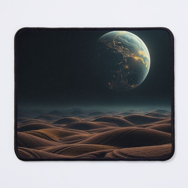 Item preview, Surreal Desert Dunes With Alien Planet Sky designed and sold by IntelliMindDesigns.