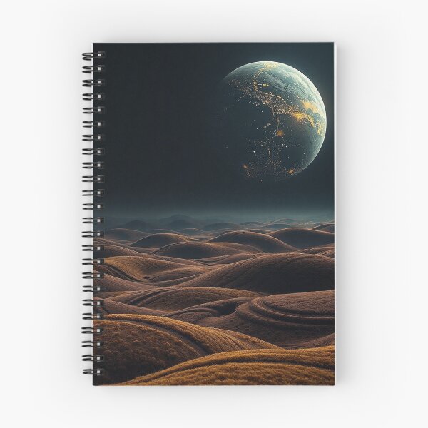 Item preview, Surreal Desert Dunes With Alien Planet Sky designed and sold by IntelliMindDesigns.