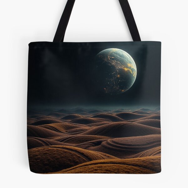 Item preview, Surreal Desert Dunes With Alien Planet Sky designed and sold by IntelliMindDesigns.