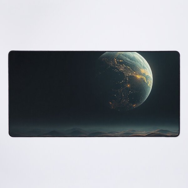 Item preview, Surreal Desert Dunes With Alien Planet Sky designed and sold by IntelliMindDesigns.