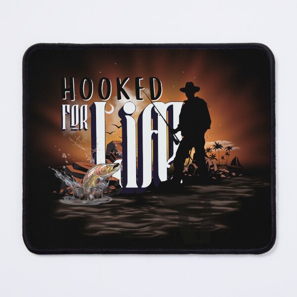 Item preview, Hooked For Life Sunrise Coastal Fishing Poster designed and sold by AXENT Designs.