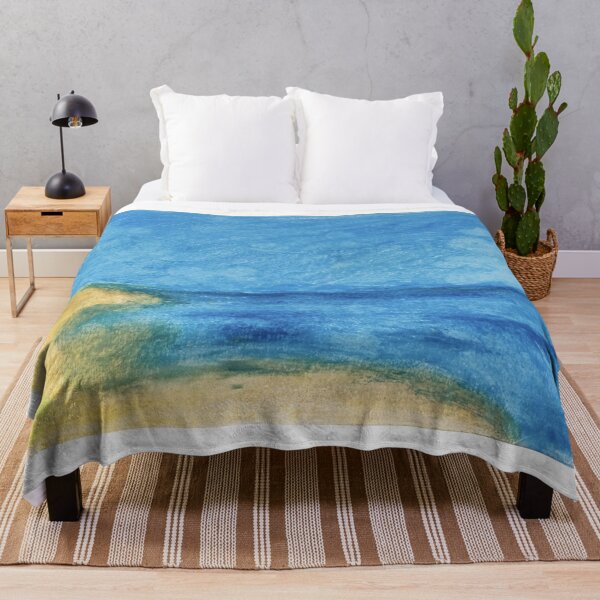 Item preview, Blue Tide Abstract - Oil Pastel Painting designed and sold by MOE'S LITTLE GALLERY.