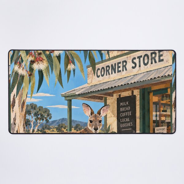 Item preview, Kangaroo at the Corner Store designed and sold by LittleDreamsCo.