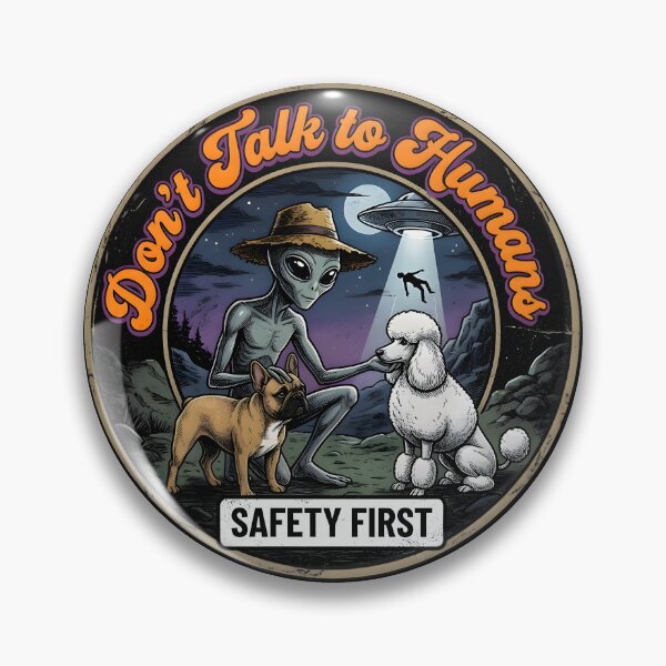 Item preview, Don't Talk to Humans French Bulldog Poodle Alien Comic designed and sold by AeroCodeDesigns.