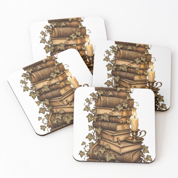 Item preview, Stack of Antique Books Wrapped in Ivy designed and sold by DriftmarkStudio.