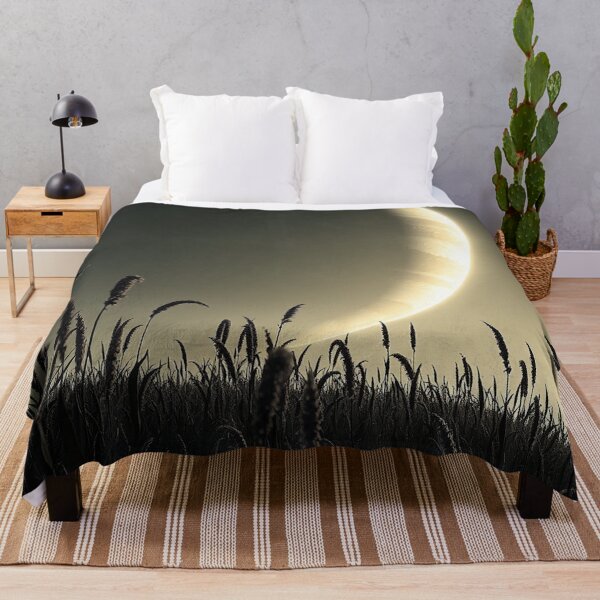 Item preview, Crescent Moon Over Silhouette Grass Night Sky designed and sold by IntelliMindDesigns.