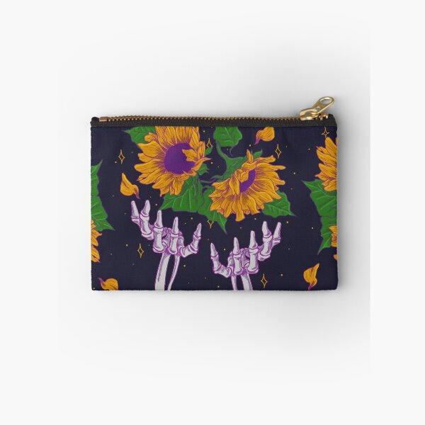 Item preview, Skull and sunflower handbags designed and sold by Soulcalavera.