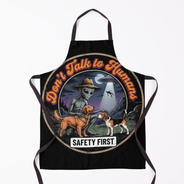 Item preview, Don't Talk to Humans Golden Retriever Beagle Alien Comic designed and sold by AeroCodeDesigns.