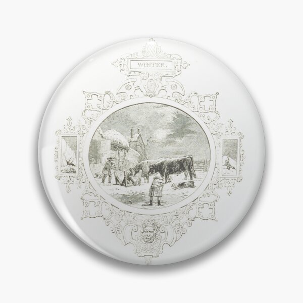 Item preview, Vintage Winter Farming Engraving Art designed and sold by Antique Science Press.