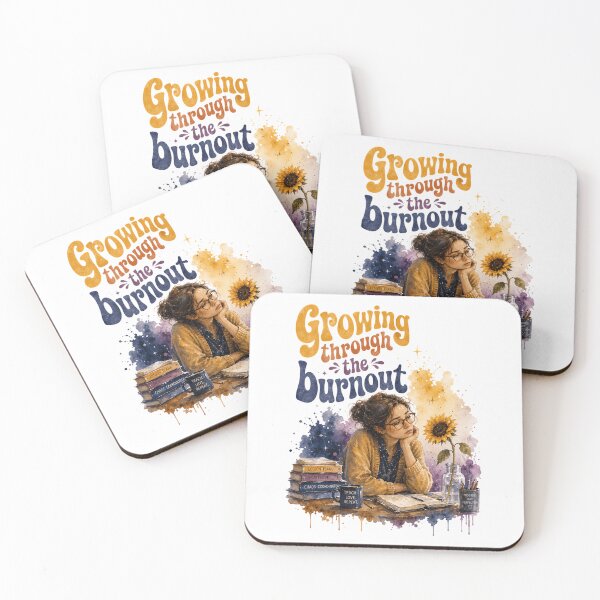 Item preview,  Growing Through Burnout – retro-Teacher Self-Care designed and sold by artscreat.