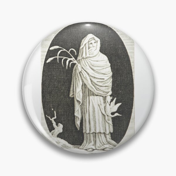 Item preview, Vintage Veiled Goddess with Wheat and Birds designed and sold by Antique Science Press.