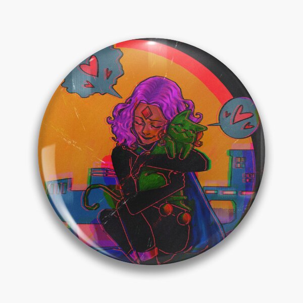 Item preview, Beastboy and Raven Pin Button designed and sold by CGMdrawing.