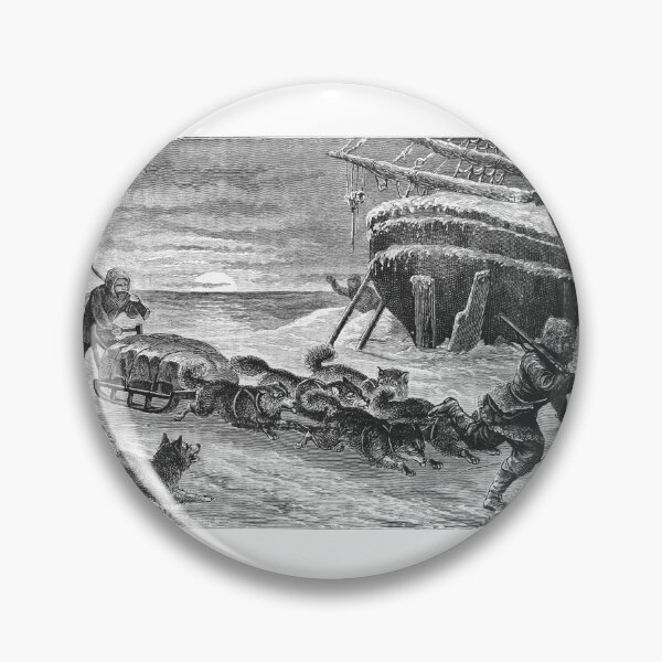 Item preview, Vintage Arctic Sled Dogs Polar Exploration Engraving designed and sold by Antique Science Press.