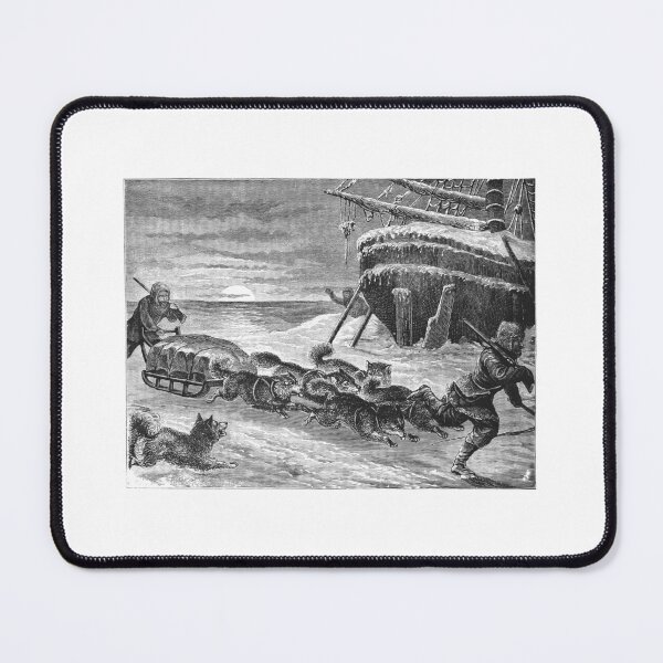 Item preview, Vintage Arctic Sled Dogs Polar Exploration Engraving designed and sold by Antique Science Press.