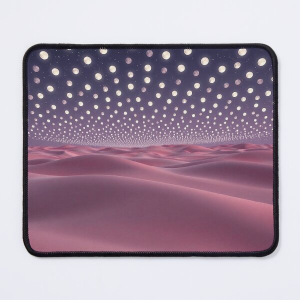Item preview, Pink Surreal Dunes With Dotted Starry Sky designed and sold by IntelliMindDesigns.