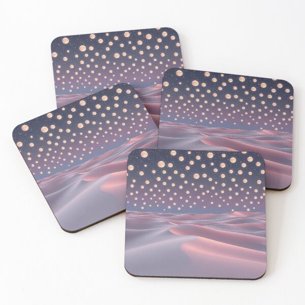 Item preview, Pastel Pink Dunes With Magical Dotted Sky designed and sold by IntelliMindDesigns.