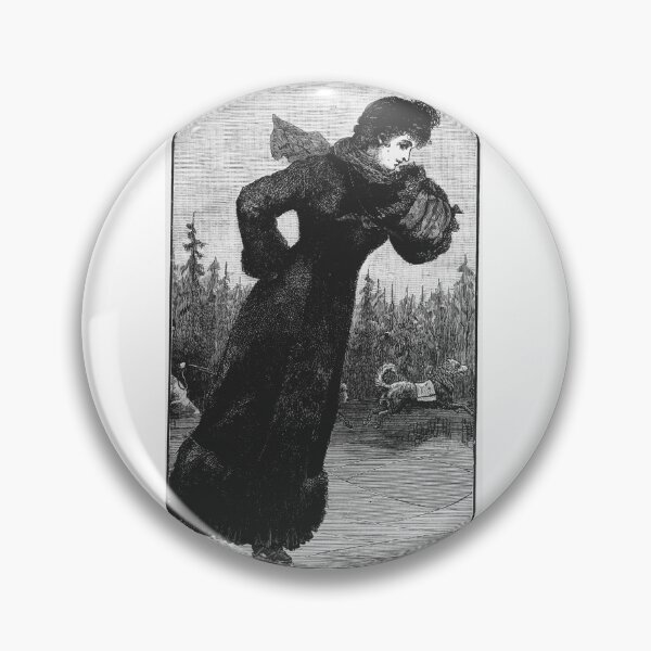 Item preview, Vintage Victorian Woman Ice Skating Engraving designed and sold by Antique Science Press.