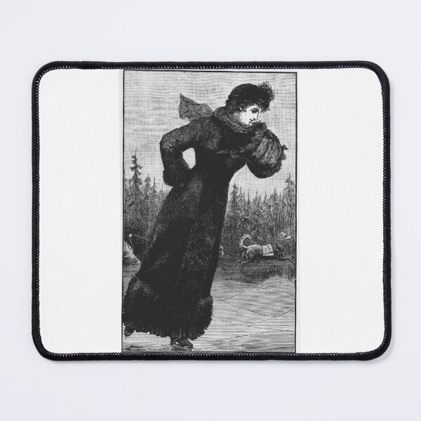 Item preview, Vintage Victorian Woman Ice Skating Engraving designed and sold by Antique Science Press.