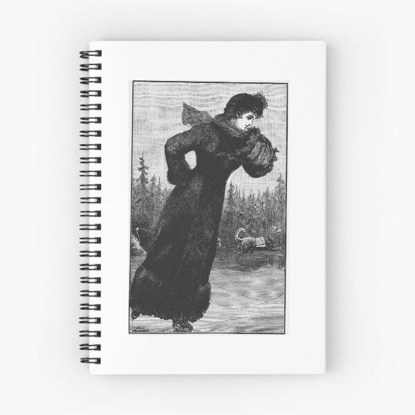Item preview, Vintage Victorian Woman Ice Skating Engraving designed and sold by Antique Science Press.