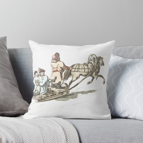 Item preview, Vintage Russian Troika Sleigh Ride Illustration designed and sold by Antique Science Press.