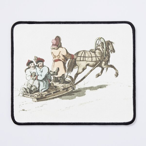 Item preview, Vintage Russian Troika Sleigh Ride Illustration designed and sold by Antique Science Press.