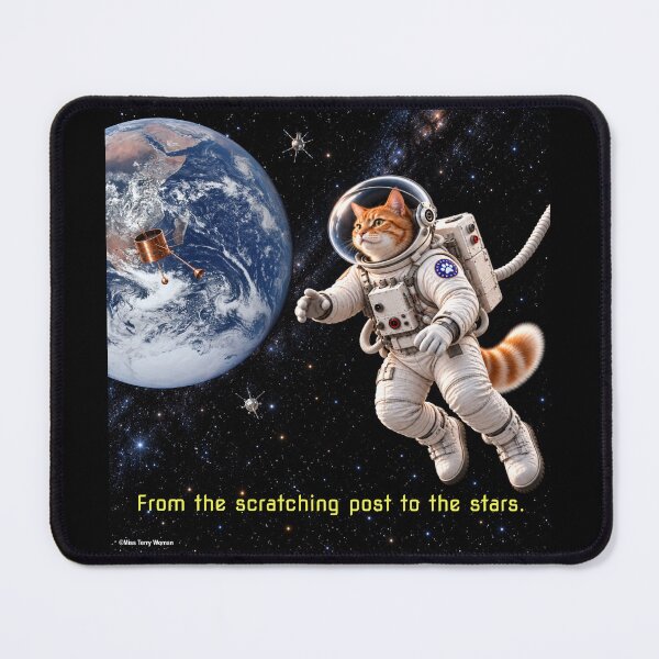 Item preview, From the Scratching Post to the Stars - Cat in Space designed and sold by MissTerryWoman.