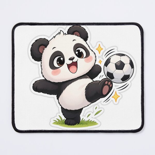 Item preview, Cute Panda Soccer Kick Sticker designed and sold by Barkybond.