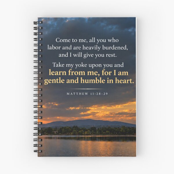 Item preview, Matthew 11:28–29 Gentle and Humble in Heart | Christian Landscape Scripture Art designed and sold by SaintGear.