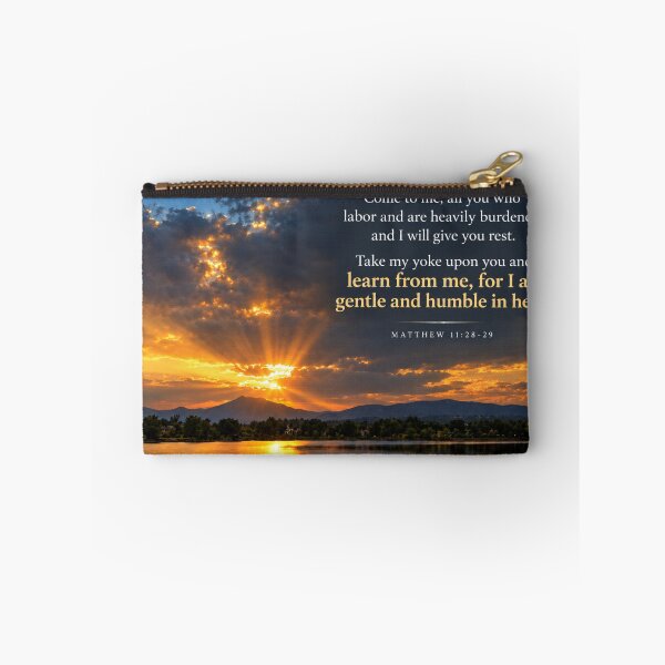 Item preview, Matthew 11:28–29 Gentle and Humble in Heart | Christian Landscape Scripture Art designed and sold by SaintGear.