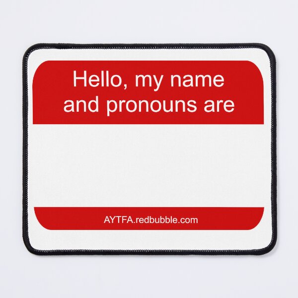 Item preview, Hello - Name & Pronouns in White&Red designed and sold by AYTFA.