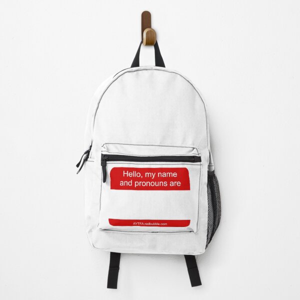 Item preview, Hello - Name & Pronouns in White&Red designed and sold by AYTFA.