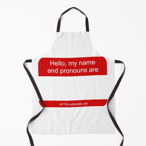 Item preview, Hello - Name & Pronouns in White&Red designed and sold by AYTFA.