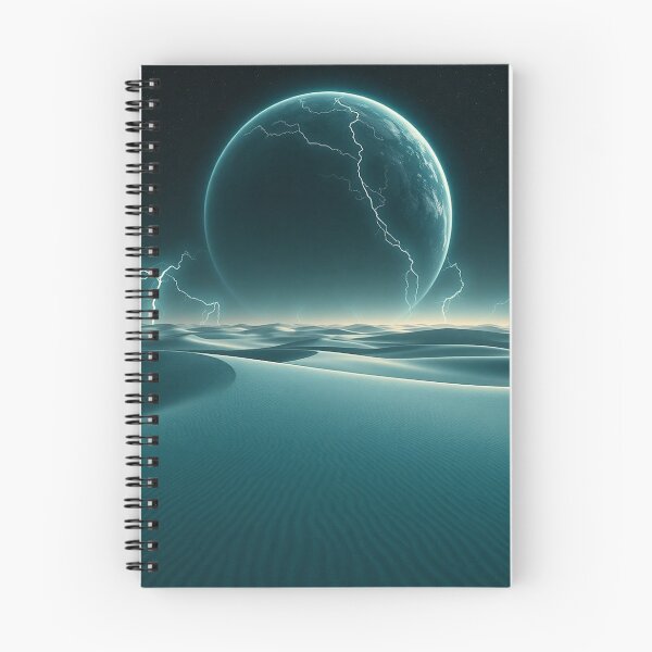 Item preview, Teal Alien Dunes With Cracked Planet And Lightning designed and sold by IntelliMindDesigns.