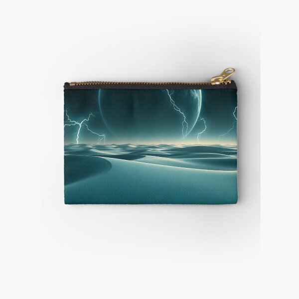 Item preview, Teal Alien Dunes With Cracked Planet And Lightning designed and sold by IntelliMindDesigns.