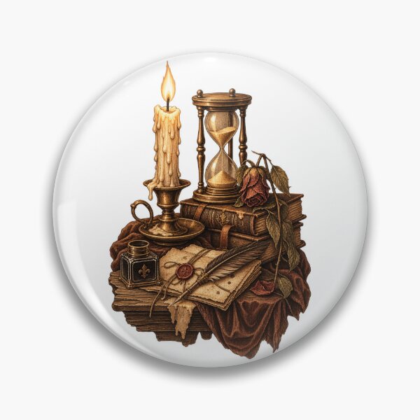 Item preview, Vintage Candle and Hourglass Still Life designed and sold by DriftmarkStudio.