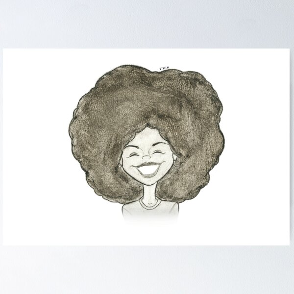 Item preview, Joyful Pretty Woman With An Afro (Watercolor) designed and sold by T Faul Arts.