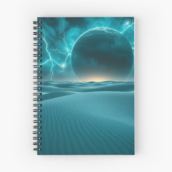 Item preview, Dark Blue Dunes With Stormy Planet Sky designed and sold by IntelliMindDesigns.