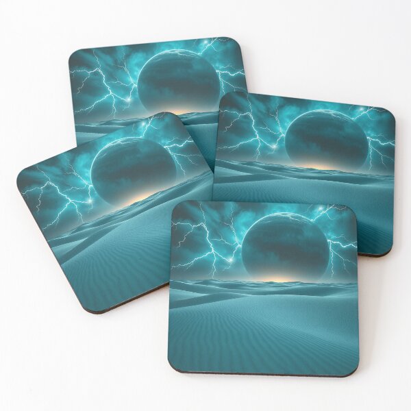 Item preview, Dark Blue Dunes With Stormy Planet Sky designed and sold by IntelliMindDesigns.