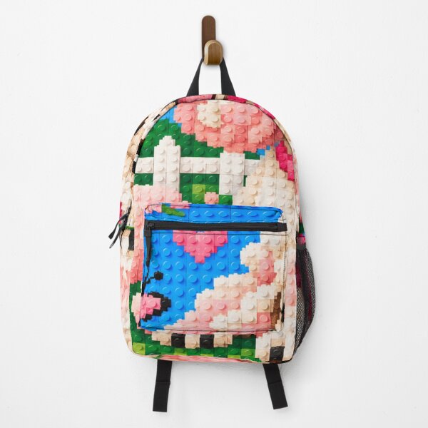 Item preview, Cute White Poodle with Pink Bow – Colorful Building Block Mosaic Art designed and sold by WildWhimsy Art.