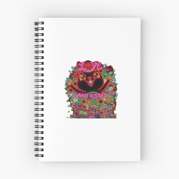 Item preview, Vibrant Neon Valentine Bunny Illustration – "Love and Kisses" Digital Art designed and sold by TheModernMuslimchibi&more .