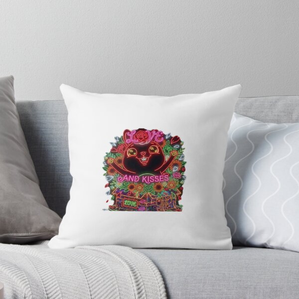 Item preview, Vibrant Neon Valentine Bunny Illustration – "Love and Kisses" Digital Art designed and sold by TheModernMuslimchibi&more .