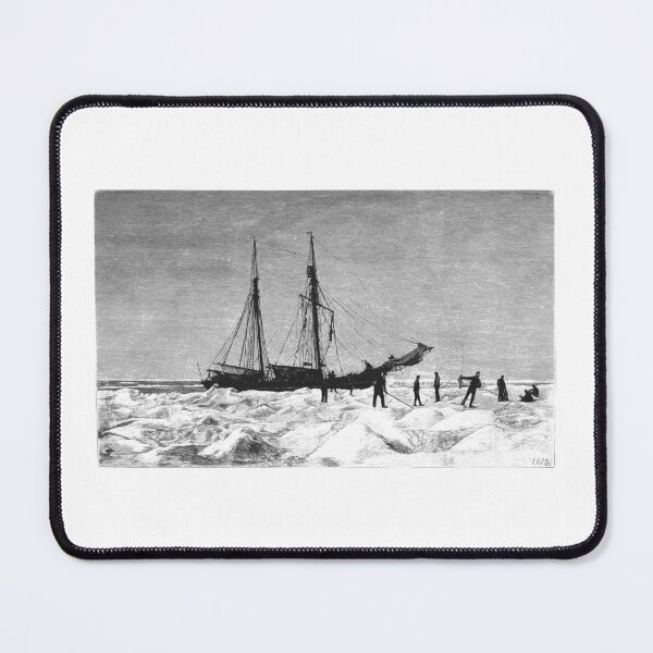 Item preview, Vintage Arctic Ship Exploration Woodcut designed and sold by Antique Science Press.