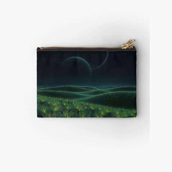 Item preview, Green Alien Hills With Double Moon Night Sky designed and sold by IntelliMindDesigns.