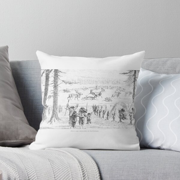 Item preview, Vintage Indigenous Reindeer Hunt Engraving designed and sold by Antique Science Press.